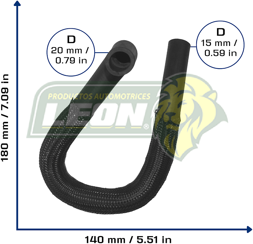 MANGUERA CALEFACCION NISSAN SENTRA B14 L4 1.6L 99-01 (ENTRADA) (92400F4306) Ø: 15x20 mm, L: 180x140 mm