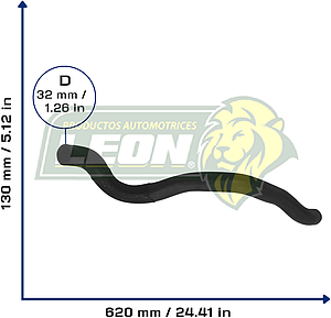 MANGUERA RAD. INF. G.M. CAPTIVA L4 2.4L 08-14 (96838149) Ø: 32 mm, L: 150x600 mm, LONGITUD: 72 mm