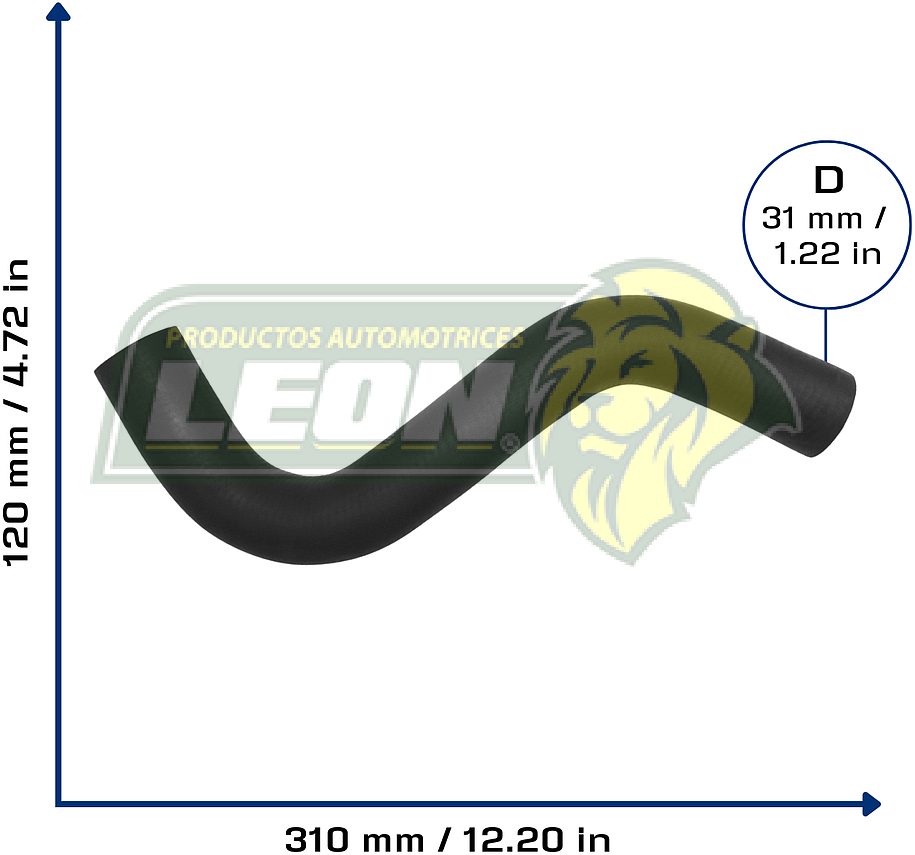MANGUERA RAD. SUP. HONDA ACCORD L4 2.2L 90-93 (19501PTD000) Ø: 32 mm, L: 100x300 mm, LONGITUD: 370 mm