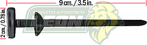 CINCHO NAILON 9 cm c/CAPUCHON AUTOBROCANTES 20x90x5 mm DIAMETRO DE CAPUCHÓN 14.5 mm