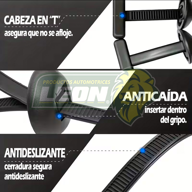 CINCHO NAILON 9 cm c/CAPUCHON AUTOBROCANTES 20x90x5 mm DIAMETRO DE CAPUCHÓN 14.5 mm