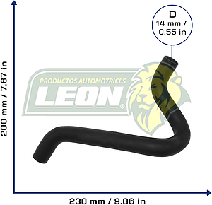 MANGUERA DESCARGA DE GASES FORD KA L4 N1.6L 2008 (VENTEO DE MOTOR) (3M5H8C012JF, 1420324) Ø: 14 mm, L: 150x200 mm, LONGITUD: 400 mm