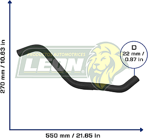 MANGUERA RAD. INF. FORD KA L4 1.6L 2008 (7S558B273AB, 7S558B273AC) Ø: 24 mm, L: 200x550 mm, LONGITUD: 640 mm
