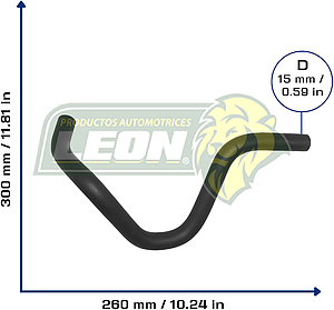 MANGUERA CALEFACCION TOYOTA COROLLA L4 1.8L 03-08, MATRIX: L4 1.8L 03-08, PONTIAC VIBE L4 03-09 (CALEFACTOR A TUBO) (8724502580) Ø: 16 mm, L: 150x300 mm, LONGITUD: 510 mm