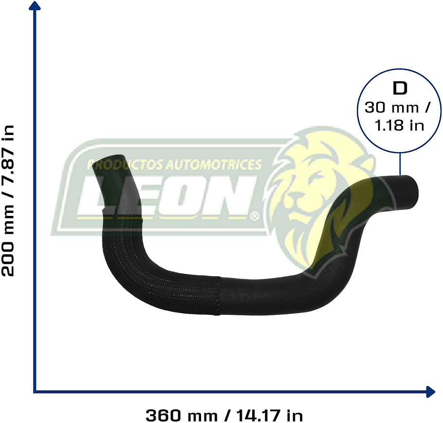 MANGUERA RAD. INF. TOYOTA LAND CRUISER L4 4.5L 03-04 (1657175100) Ø: 33 mm, L: 180x320 mm, LONGITUD: 570 mm