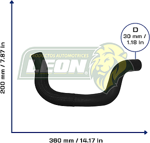 MANGUERA RAD. INF. TOYOTA LAND CRUISER L4 4.5L 03-04 (1657175100) Ø: 33 mm, L: 180x320 mm, LONGITUD: 570 mm