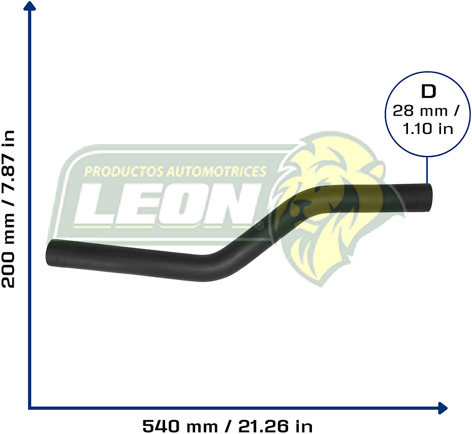 MANGUERA RAD. SUP. TOYOTA AVALON 3.0L 97-04 (1657120020, 1657120030, 1657120080, 165710P130) Ø: 32 mm, L: 80x550 mm, LONGITUD: 570 mm