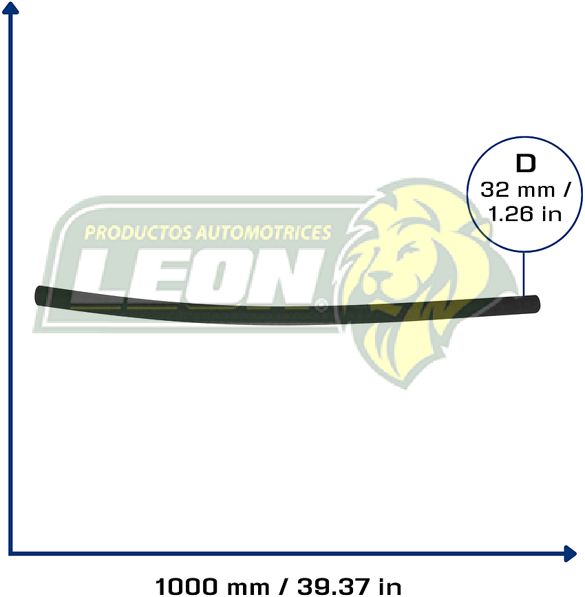 MANGUERA CHARTER RADIADOR RECTA Ø: 32 mm, L: 1000 mm, LONGITUD: 1 mt