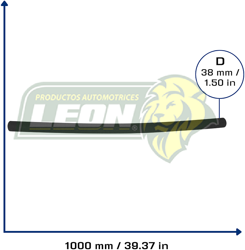 MANGUERA CHARTER RADIADOR RECTA Ø: 38 mm, L: 1000 mm, LONGITUD: 1 mt