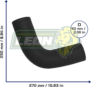 MANGUERA REFRIG. CODO 90° ØI: 64 mm, L: 200x200 mm, LONGITUD: 440 mm