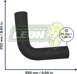 MANGUERA REFRIG. CODO 90° ØI: 51 mm, L: 200x200 mm, LONGITUD: 400 mm