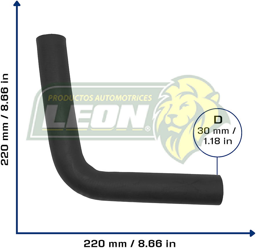 MANGUERA REFRIG. CODO 90° ØI: 32 mm, L: 200x200 mm