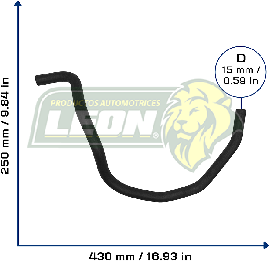 MANGUERA CALEFACCION HONDA ACCORD L4 2.3L 98-02, SUBARU LEGACY 2.5L 06-07  (A MOTOR) (79725S84A00) Ø: 15 mm, L: 250x430 mm