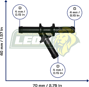 CONECTOR REFRIGERACION VW GOLF L4 1.4L 15-19, JETTA L4 1.4L 19-23, POLO L4 1.4L 13-18, UP L3 1.0L 16-18 (TURBO) (1K0121087B, N91033401)