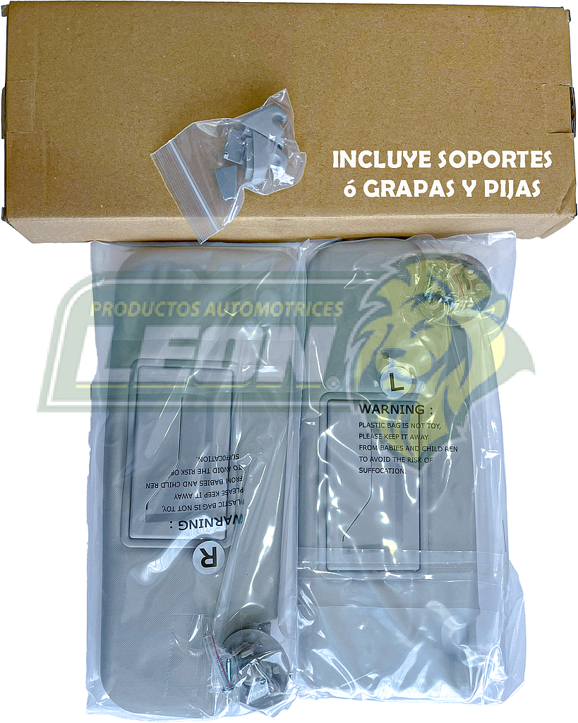 VISERA PARASOL G.M. SPARK 11-14 1.2L, ONIX 21-23 1.0L 1.2L, SONIC 11-17-1.6L, BEAT 18-20 1.2L “CON GRAPAS” (JGO.)