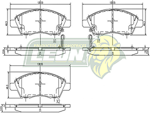 BALATA F.D. NISSAN MARCH 4C 1.6L 12-25, NOTE 4C 1.6L 14-19, VERSA 4C 1.6L 12-19, TIIDA 12-13, V-DRIVE 4C 1.6L 2020, (EQUIV. FRITEC 8X48-Z) R.D. (INCLUYE SEGUROS)