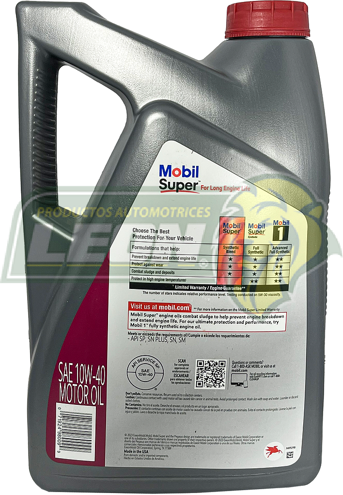 ACEITE SYNTHETIC BLEND 10W40 4.73 Lt. MOBIL SUPER 5000