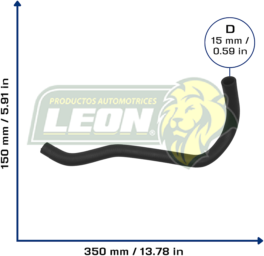 MANGUERA CALEFACCION CALEFACTOR A TUBO FORD FOCUS 2.0L 13-17, RANGER 2.3L 08-11, HONDA CIVIC 1.6L 92-95 (79721SR3000) Ø 15mm, L: 150x350mm, LONGITUD: 510