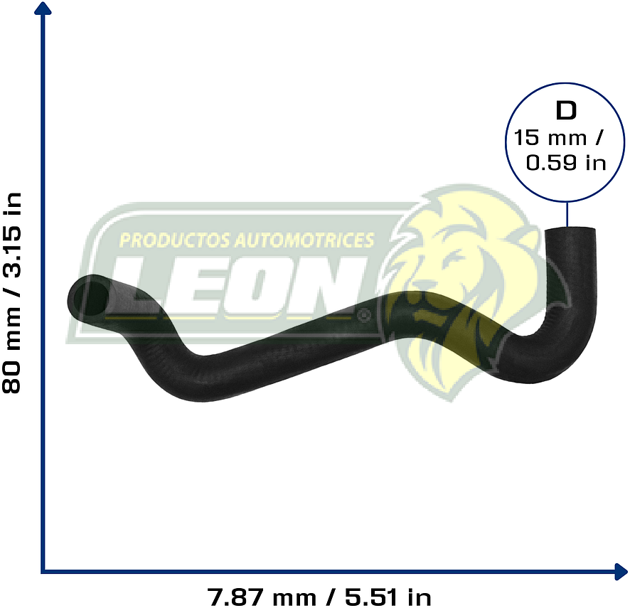 MANGUERA REFRIGERACION A ENFRIADOR DE ACEITE VW GOLF A4 1.8L 02-06 (1J0121096BR) Ø 15mm, L:80x200mm 