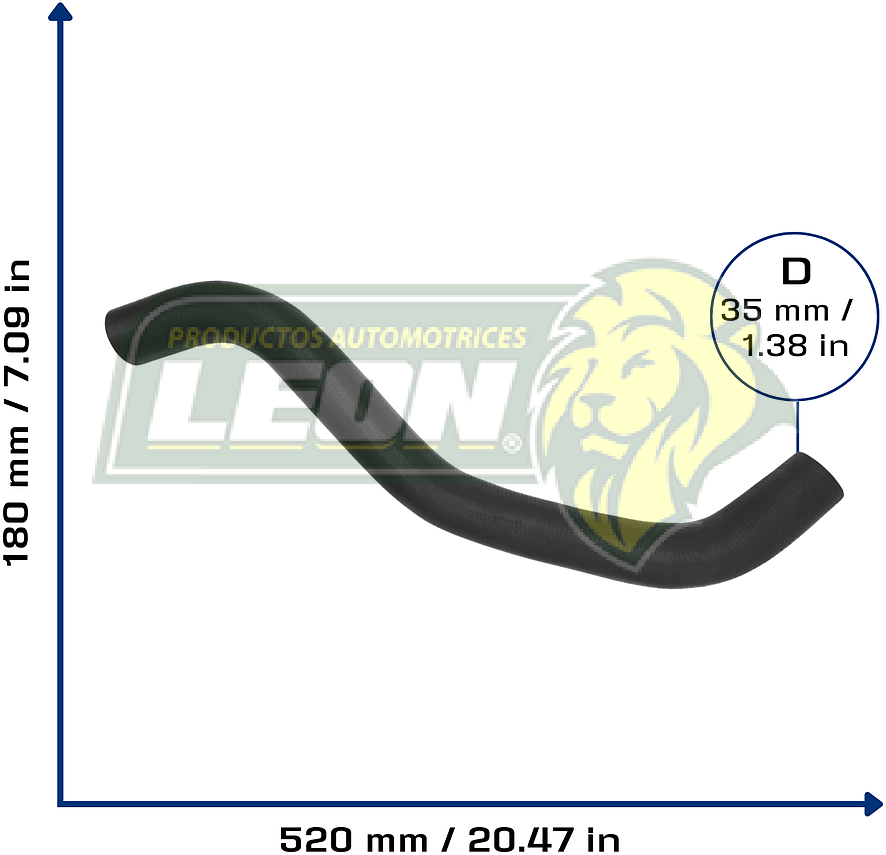 MANGUERA RAD. SUP. FORD CROWN VICTORIA 98-02 4.6L, LINCOLN TOWN CAR 00-02 4.6L (F8AC8B274AB,  F8AZ8260AA , F8AZ8260AB)