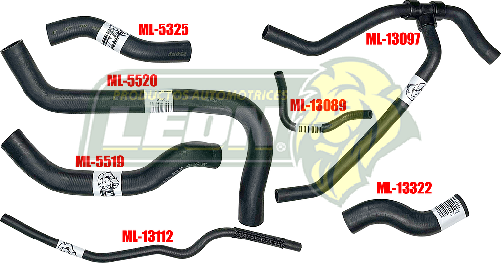 MANGUERAS MOLDEADAS DE ENFRIAMIENTO G.M. OPTRA 2.0L 06-10 (KIT c/7 pzas.) LEÓN