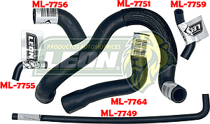 MANGUERAS MOLDEADAS DE ENFRIAMIENTO NISSAN VERSA, MARCH, NOTE 12-20 (KIT c/6 pzas.) LEÓN