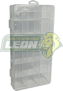 ESTUCHE DE PLASTICO 12x23x4.3 cm (CON 18 ESPACIOS)