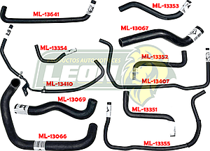 MANGUERAS MOLDEADAS DE ENFRIAMIENTO G.M. SPARK, BEAT 1.2L 11-21 (KIT c/11 pzas.) LEÓN
