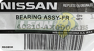 BALERO DOBLE NISSAN VERSA I 12-19 1.6L 4C, VERSA II 20-25 1.6L 4C, MARCH 12-25 1.6L 4C, NOTE 14-16, RAM 700 15-20, RENAULT MEGAME II 04-09, SANDERO 10-19, SCALA 10-13, FIAT BRAVO 2009, ALBEA 09-11 R.D. 37x72x37mm (40210-AXNSN-ABS)