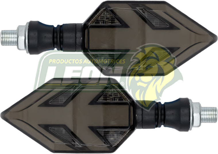 LAMPARA DIRECCIONAL PARA MOTO C/LUZ BLANCA DIURNA SECUENCIAL, CASCADA NEGRA 12V (JGO. c/2 pzas.)
