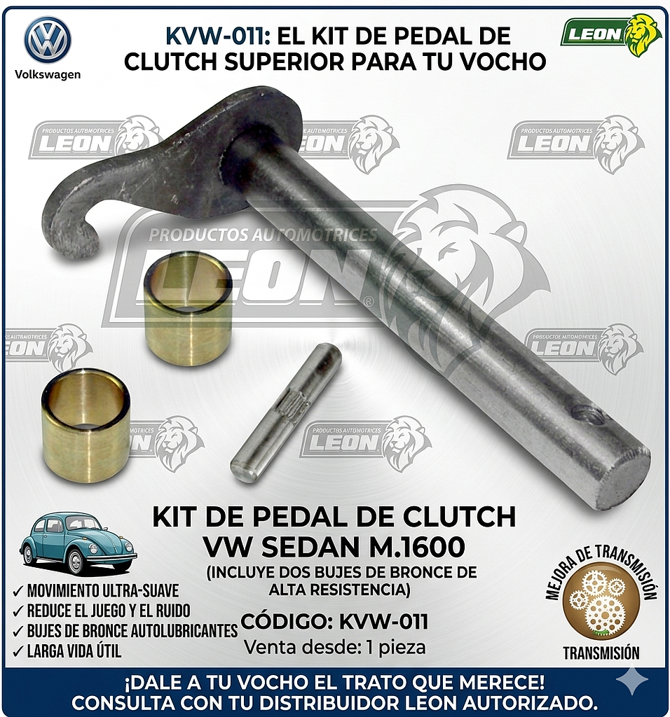 KIT DE PEDAL CLUTCH VW SEDAN M.1600 (CON DOS BUJES DE BRONCE)