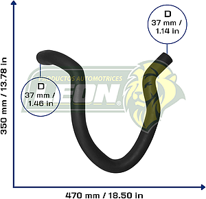 MANGUERA RAD. SUP. JEEP CHEROKEE V6 2.8L 84-86, COMANCHE V 2.8L 1986, WAGONEER V6 2.8L 84-86 (8953000013, H0061342) Ø: 32x40 mm, L: 300x450 mm, LONGITUD: 880 mm