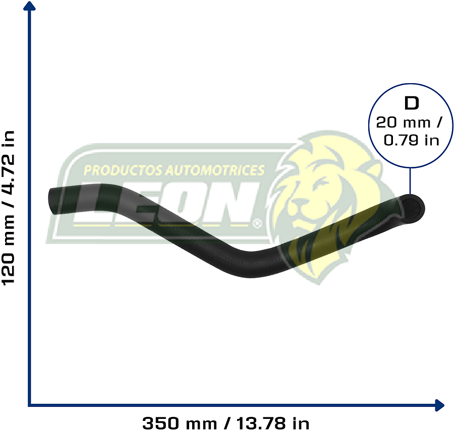 MANGUERA VW EUROVAN 2.5L 01-05 (044121073AC) (BOMBA DE AGUA A MONOBLOCK)  Ø: 18 mm, L: 80x350 mm, LONGITUD: 420 mm	