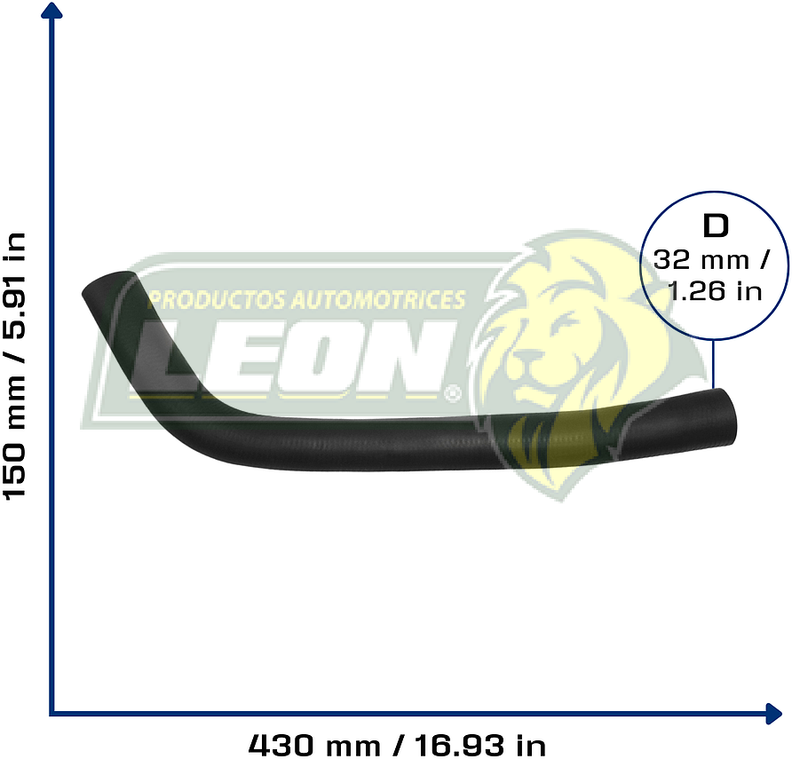 MANGUERA RAD. SUP. VW FOX 1.8L 87-93 (3051211011) Ø: 30 mm, L: 150x400 mm, LONGITUD: 50 mm	