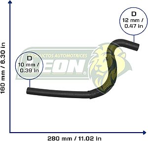 MANGUERA RETORNO DE D.H. VW GOLF A3 2.0L 92-99, CABRIO 2.0L 1995 (1H1422891A) Ø: 10x13 mm, L: 140x300 mm