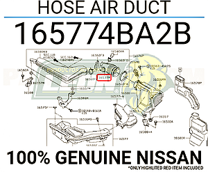MANGUERA TOMA DE AIRE NISSAN XTRAIL 2.5L 15-22 (165774BA2B, 780037)