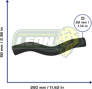 MANGUERA RAD. SUP. HONDA CIVIC L4 1.3L 06-15, ACURA ILX L4 2.0L 13-15 (19501R1AA01, 19501RNAA01, 215013SG0A) Ø: 29 mm, L: 50x300 mm, LONGITUD: 300 mm