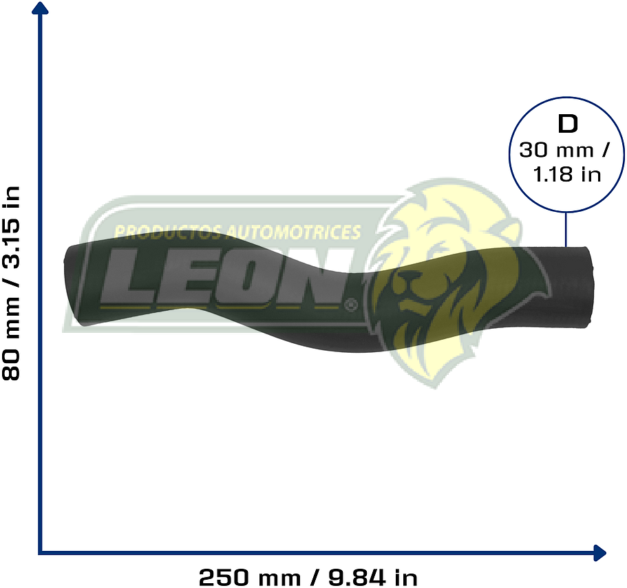MANGUERA RAD. SUP. HONDA CIVIC 1.6L Ø: 31 mm, L: 50x300 mm, LONGITUD: 260 mm