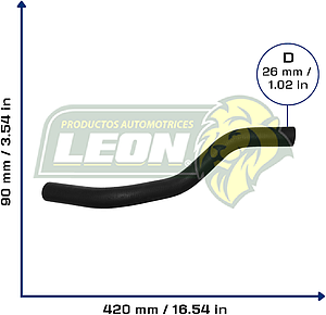 MANGUERA RAD. INF. HONDA CIVIC L4 1.7L 01-05, ACURA EL L4 1.7 03-05 (19502PLC000) Ø: 26 mm, L: 100x430 mm, LONGITUD: 480 mm