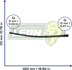 MANGUERA DESCARGA DE GASES G.M. L4 CHEVY 1.6L 97-13 (A VALVULA PCV) (90466959) Ø: 5x11 mm, L: 10x500 mm, LONGITUD: 42 mm