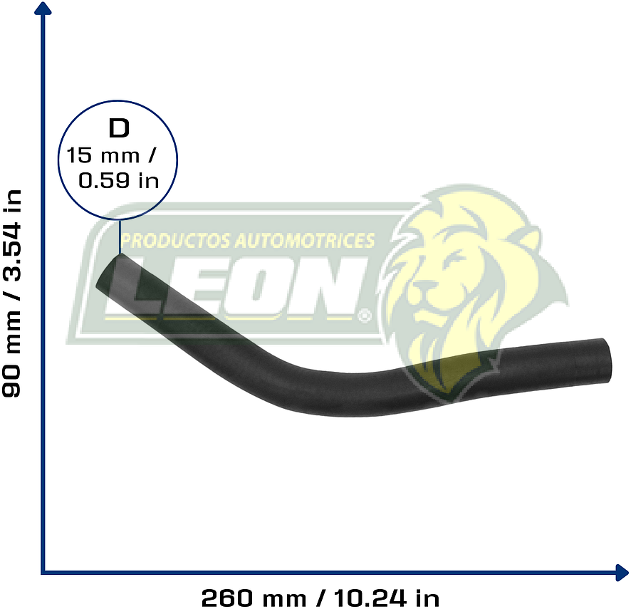 MANGUERA CALEFACCION FORD ECOSPORT L4 1.6L 03-12 (2N1518K579CA) Ø: 15 mm, L: 110x250 mm, LONGITUD: 300 mm