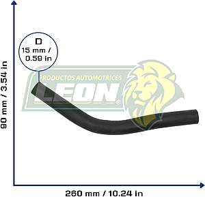 MANGUERA CALEFACCION FORD ECOSPORT L4 1.6L 03-12 (2N1518K579CA) Ø: 15 mm, L: 110x250 mm, LONGITUD: 300 mm