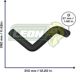 MANGUERA RAD. SUP. FORD EXPLORER 4.0L 06-10, MERCURY MOUNTAINEER 4.0L 06-10 Ø: 37 mm, L: 290x310 mm, LONGITUD: 470 mm