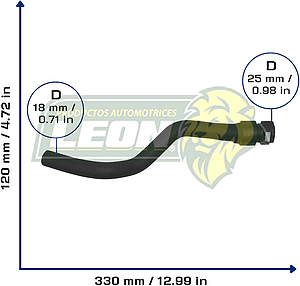 MANGUERA CALEFACCION FORD ECOSPORT L4 2.0L 12-16 (CN1518K579AB) Ø: 18 mm, L: 100x350 mm, LONGITUD: 400 mm