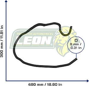 MANGUERA REFRIG. FORD FOCUS L4 2.0L 09-13 (DEPOSITO DE ANTICONGELANTE) (3M5H8C012ML, 1386837) Ø: 7 mm, L: 350x370 mm, LONGITUD: 111 mm