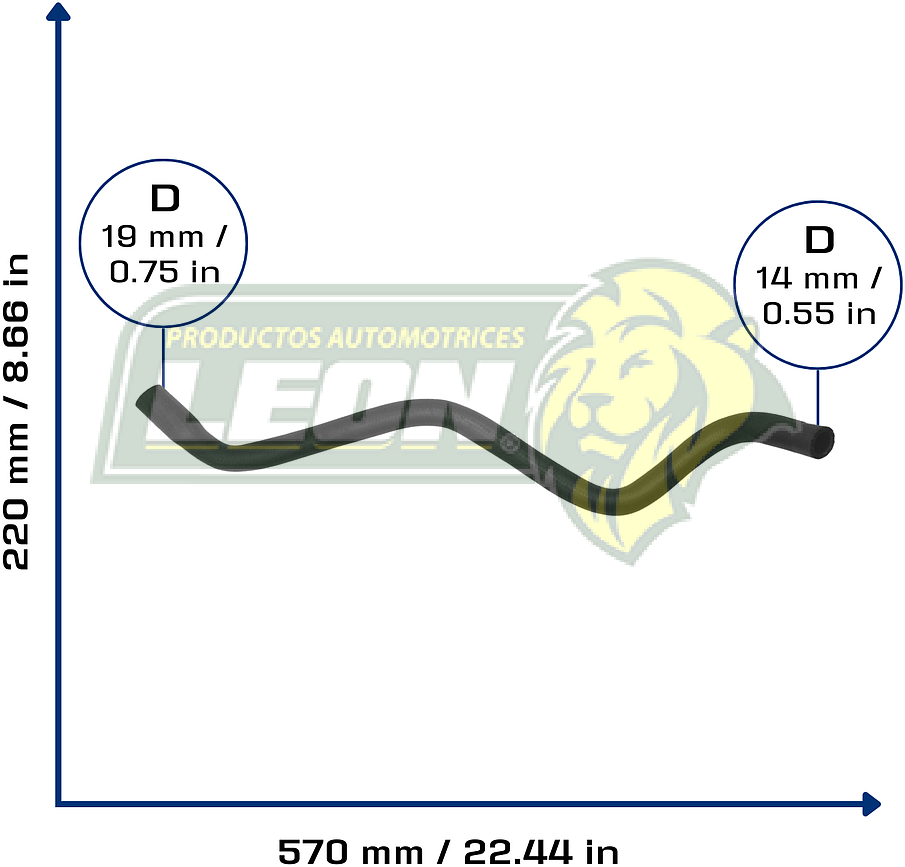 MANGUERA DEPOSITO RAD. FORD FOCUS L4 2.0L 00-04 (1134602, 98AB8K289BJ, 1M518K289AA, YS4Z8K289CB) Ø: 15x20 mm, L: 100x500 mm, LONGITUD: 650 mm