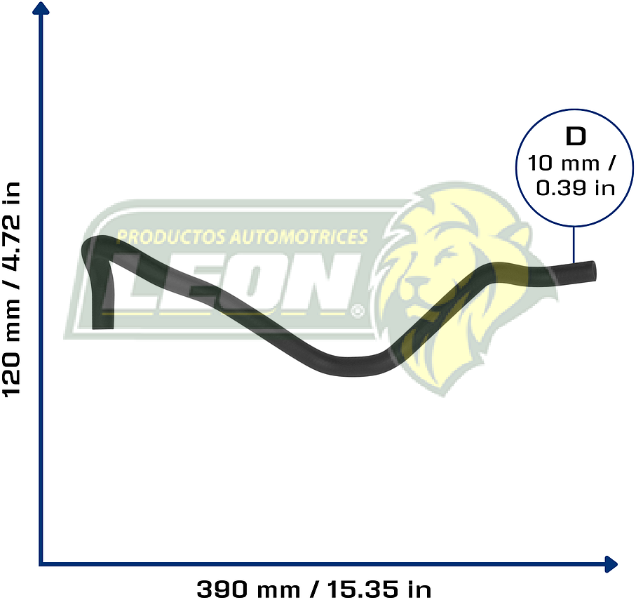 MANGUERA REFRIG. RENAULT SANDERO I L4 1.6L 10-13, STEPWAY L4 1.6L 10-13, NISSAN APRIO L4 1.6L 08-10 (6001548892, 08200635638, 9243800Q0E) (DEPOSITO A BOMBA DE AGUA) Ø: 52 mm, L: 100x400 mm, LONGITUD: 52 mm