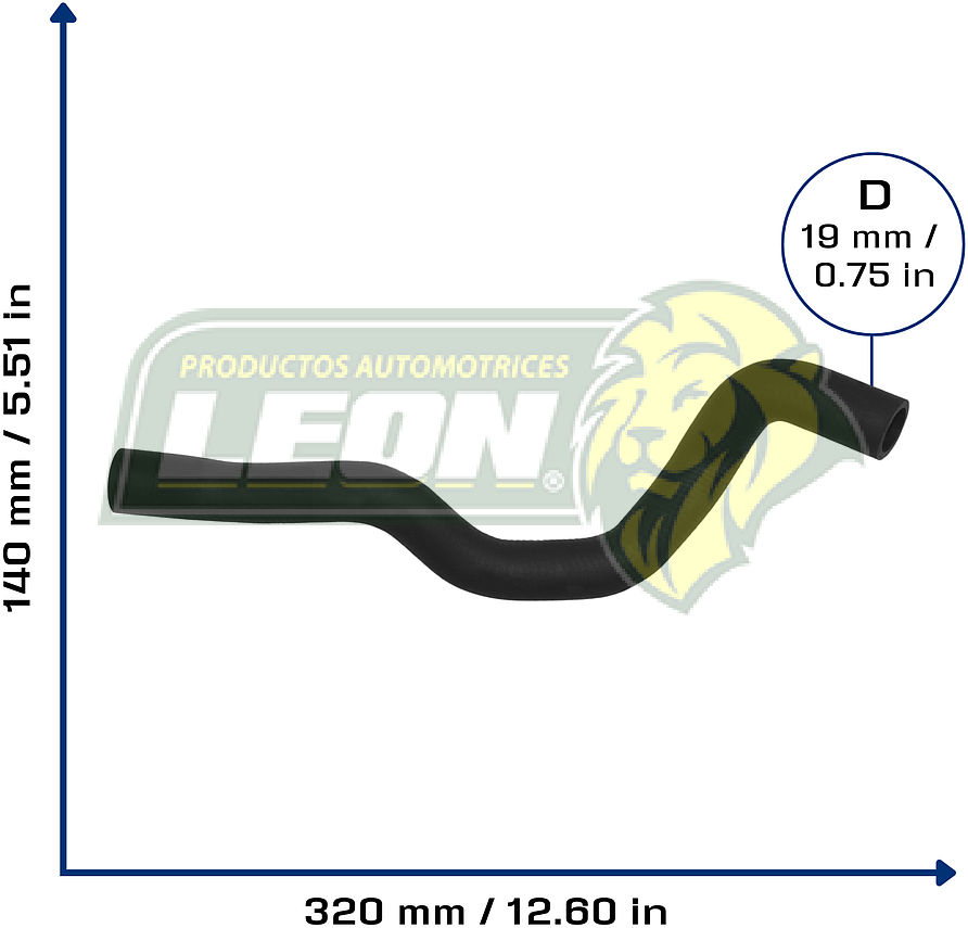 MANGUERA CALEFACCION SALIDA RENAULT MEGANE I L4 2.0L 01-03 M. BENZ L4 2.0 01-03 (8200039246) Ø: 20 mm, L: 100x330 mm, LONGITUD: 400 mm
