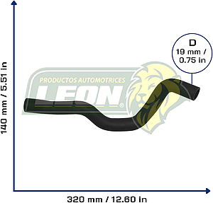 MANGUERA CALEFACCION SALIDA RENAULT MEGANE I L4 2.0L 01-03 M. BENZ L4 2.0 01-03 (8200039246) Ø: 20 mm, L: 100x330 mm, LONGITUD: 400 mm