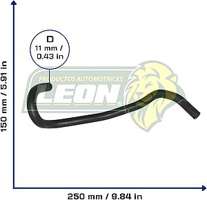 MANGUERA RENAULT MEGANE I L4 2.0L 01-03, M. BENZ L4 2.0 01-03 (7700430786) (DEPOSITO D.H. A TUBO) Ø: 10 mm, L: 80x300 mm, LONGITUD: 470 mm